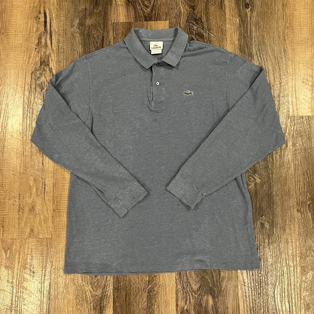 Lacoste Men's Long Sleeve Classic Fit Pique Polo Shirt Blue Size 6 L